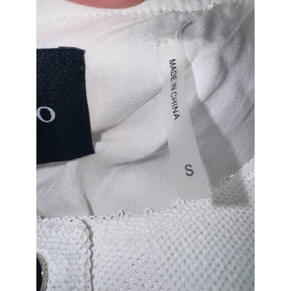 Dolce Cabo Beautiful White Sequin Denim Jacket Glam City Party Sexy Y2K Size S - Picture 10 of 10